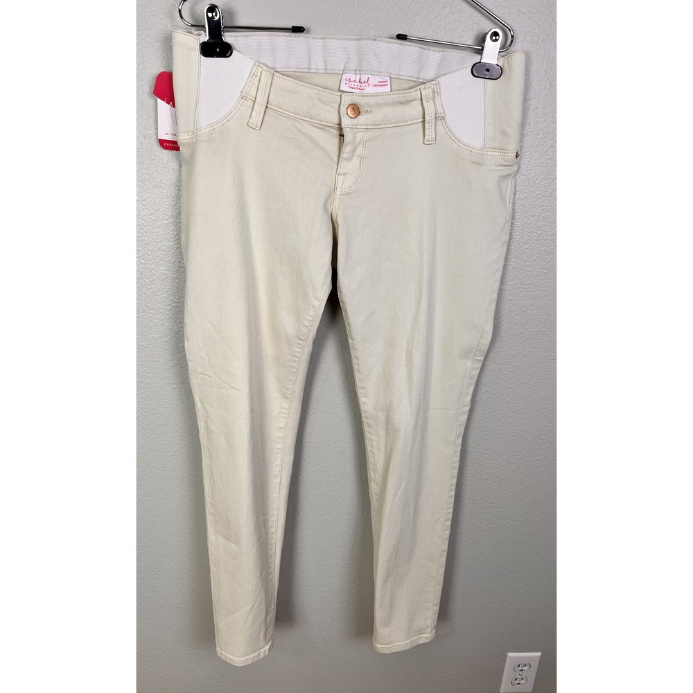 Isabel Maternity Sz 4 White Side Panel‎ Skinny Entubado Jeans